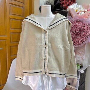 Cozy Cream Knit Button Cardigan Sweater
